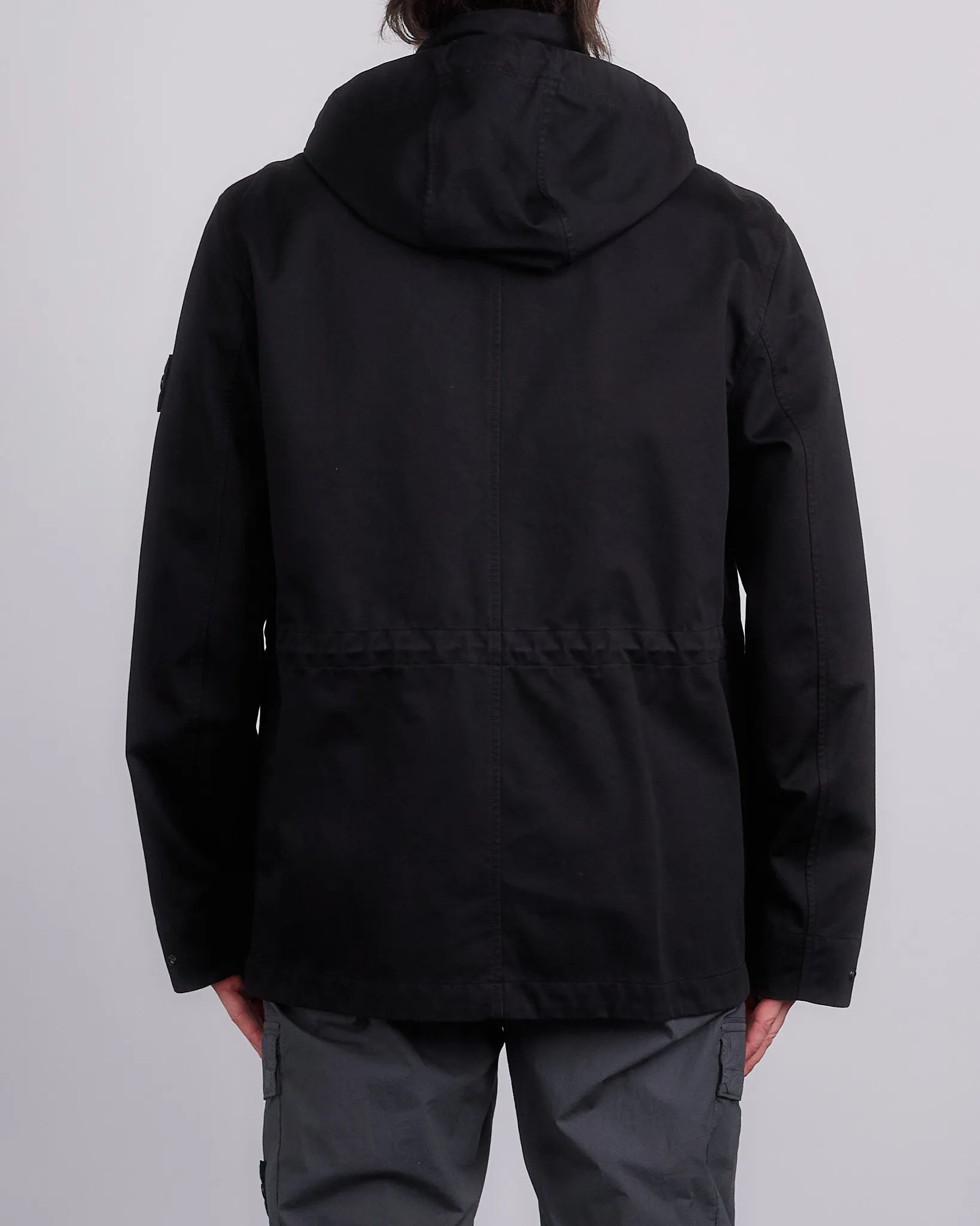 Stone Island 3L Raso Gromatto Cotton Field Jacket Black