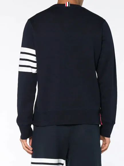 THOM BROWNE - Men Classic Sweatshirt In Classic Loopback W/ Engineered 4 Bar