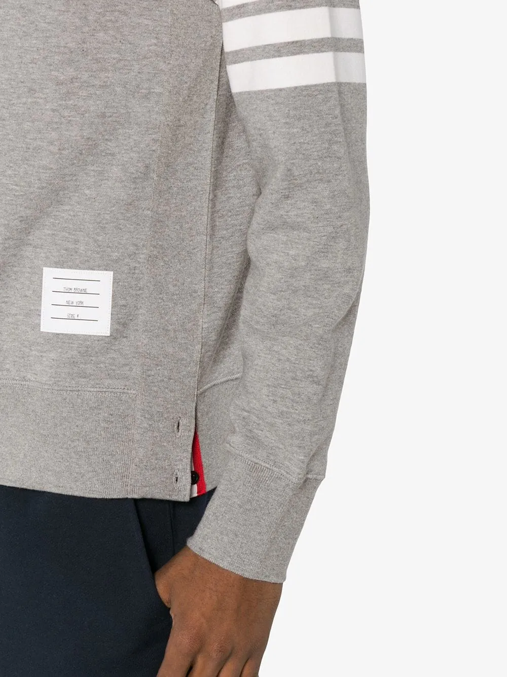 THOM BROWNE - Men Classic Sweatshirt In Classic Loopback W/ Engineered 4 Bar