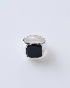 Tom Wood Cushion Ring (M) Polished Silver 925/Black Onyx