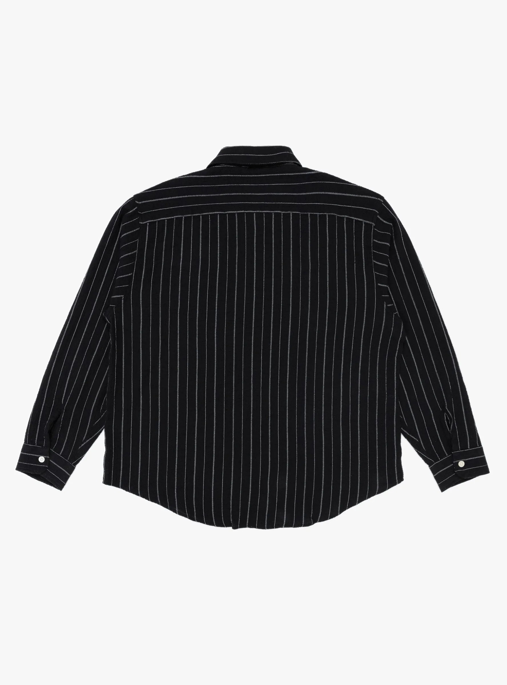 Vacation Shirt Black Textured Stripe