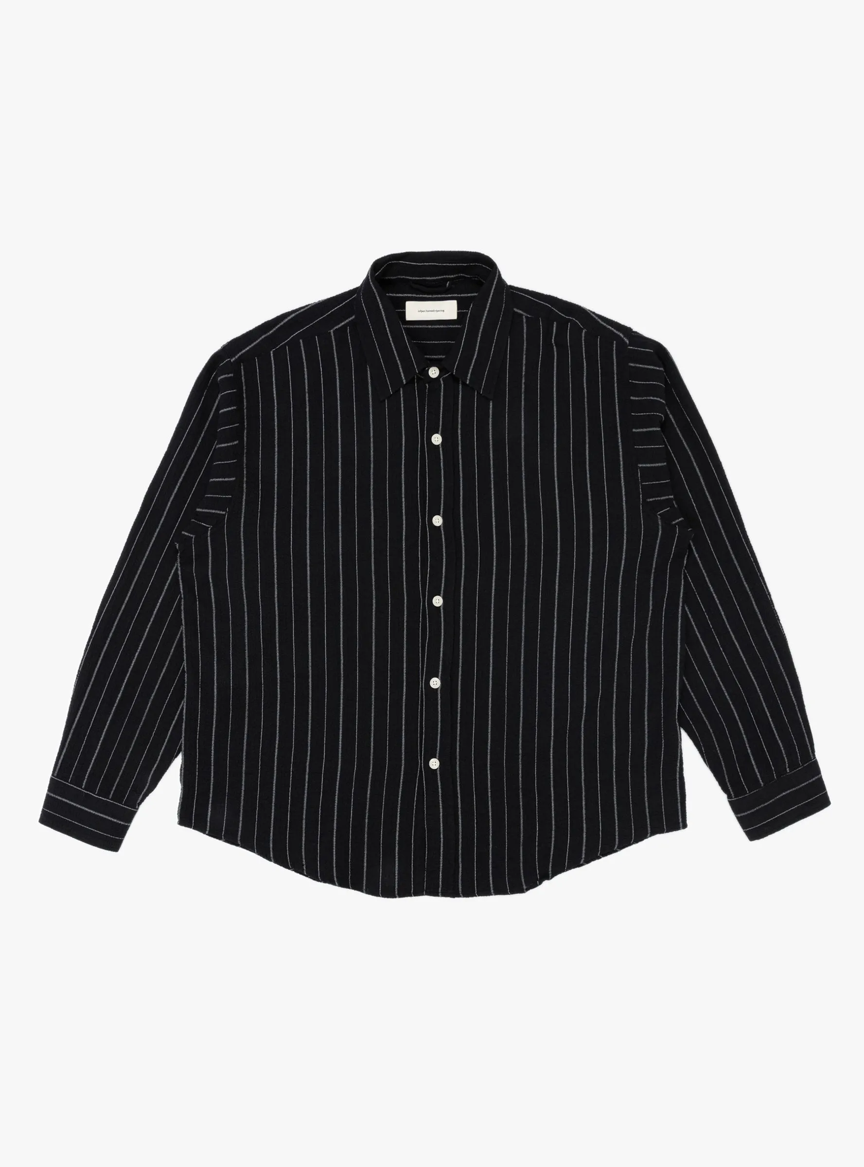 Vacation Shirt Black Textured Stripe