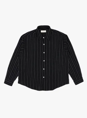 Vacation Shirt Black Textured Stripe