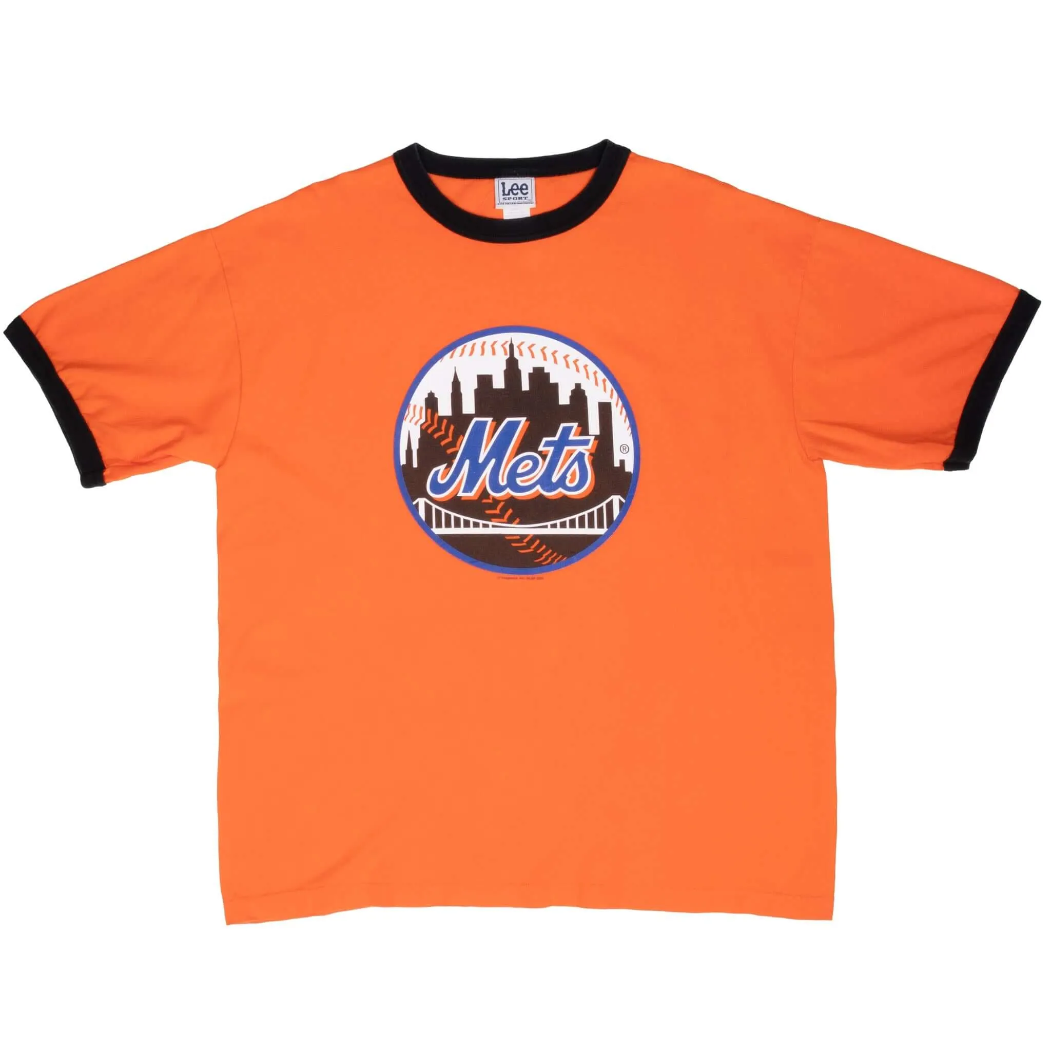 VINTAGE MLB NEW YORK METS 2004 RINGER TEE SHIRT XL