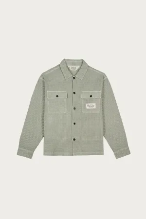 Waffle Button Front Shirt - Stone